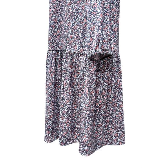 Banana Republic‎ Dress XL Petite Floral Tiered Ruffled Jersey Knit Blue Pink - Picture 5 of 11